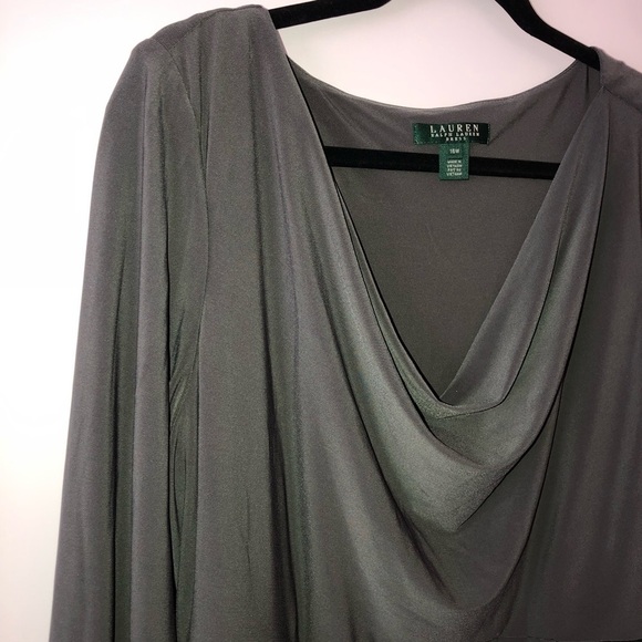 Lauren Ralph Lauren Sage Green Embellished Dress 16W - Picture 5 of 12